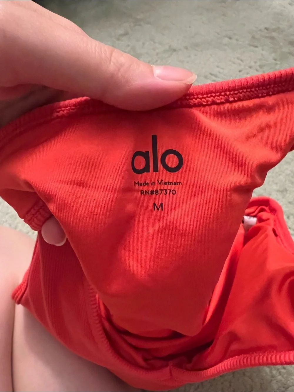 ALO Yoga Goddess Rib Crop Tank - Coral Red